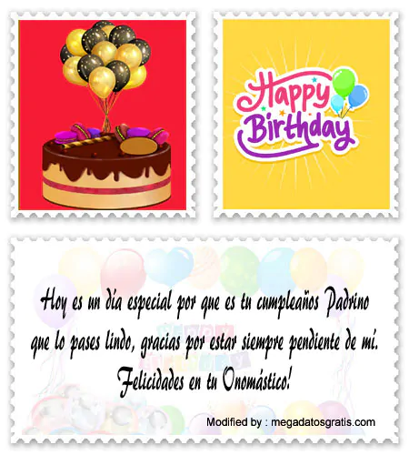 Saludos de cumpleaños para mi Padrino | Felíz cumpleaños tarjetas