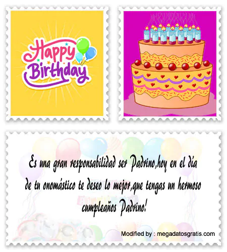 Saludos de cumpleaños para mi Padrino | Felíz cumpleaños tarjetas